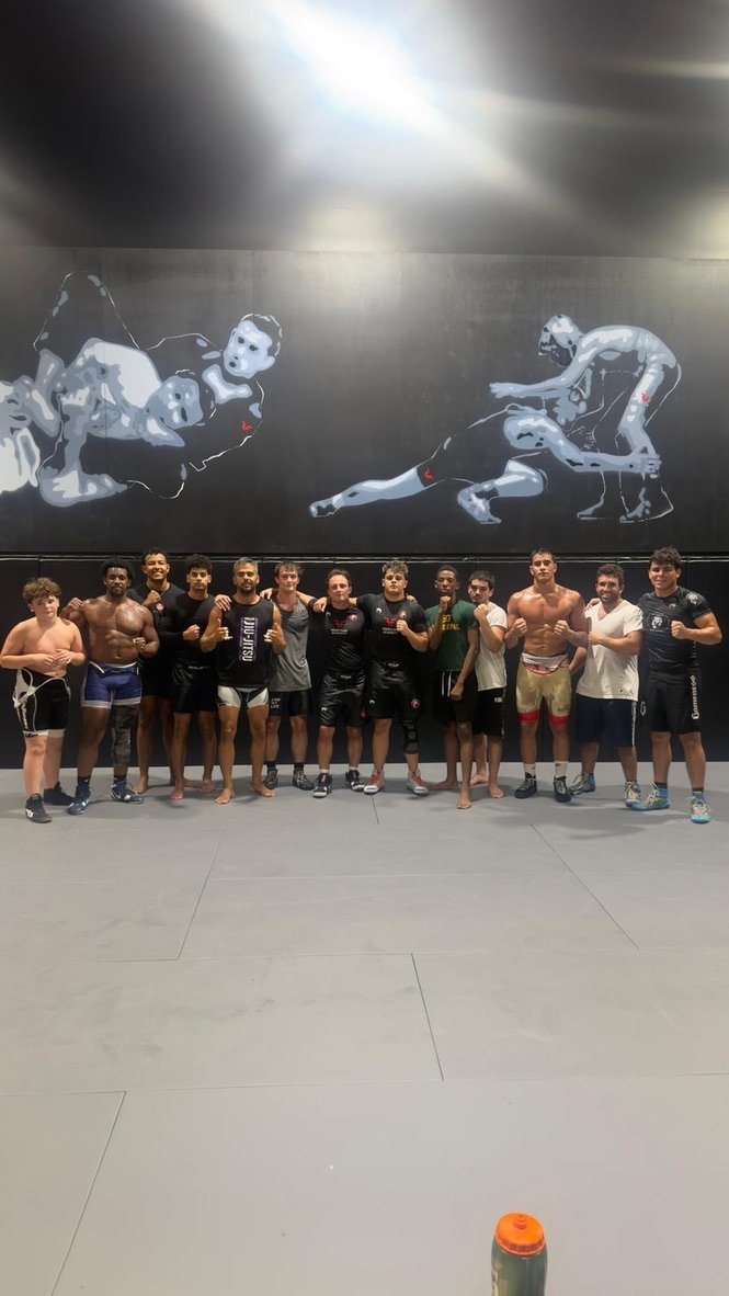 Wrestling training on the mats